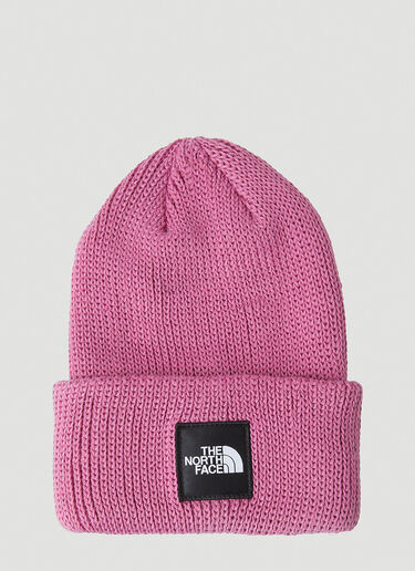 The North Face Black Box Logo Patch Beanie Hat Pink tbb0250002