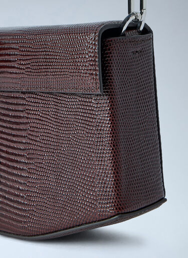 LN-CC® - Toteme: Clip Lizard-Embossed Shoulder Bag - Brown Toteme Clip Lizard-Embossed Shoulder Bag Brown tot0265085