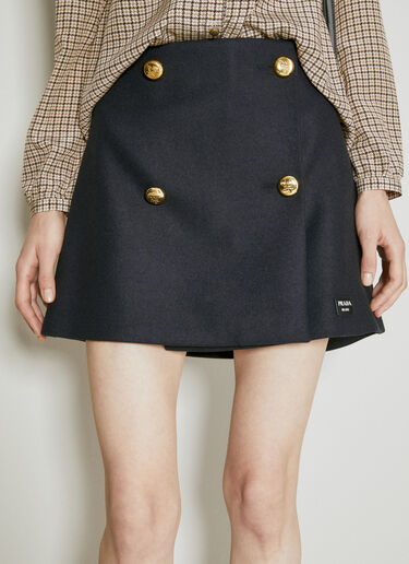 ダブルウールミニスカート Prada ダブルウールミニスカート ブルー pra0254011