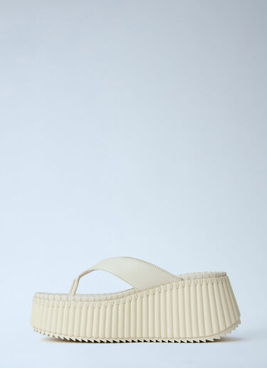 LN-CC® - Chloé: Nama Wedge Sandals - White Chloé Nama Wedge Sandals White chl0265040