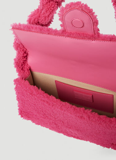 Jacquemus Le Bambidou Shearling Shoulder Bag Pink jac0250003