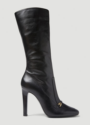 Saint Laurent Priscilla Leather Boots Black sla0245140