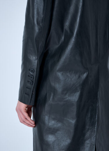 Rick Owens Leather Lido Coat Black ric0159001