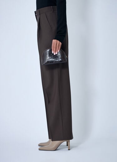 TOTEME Croc-Embossed Day Pouch Dark Brown tot0263084