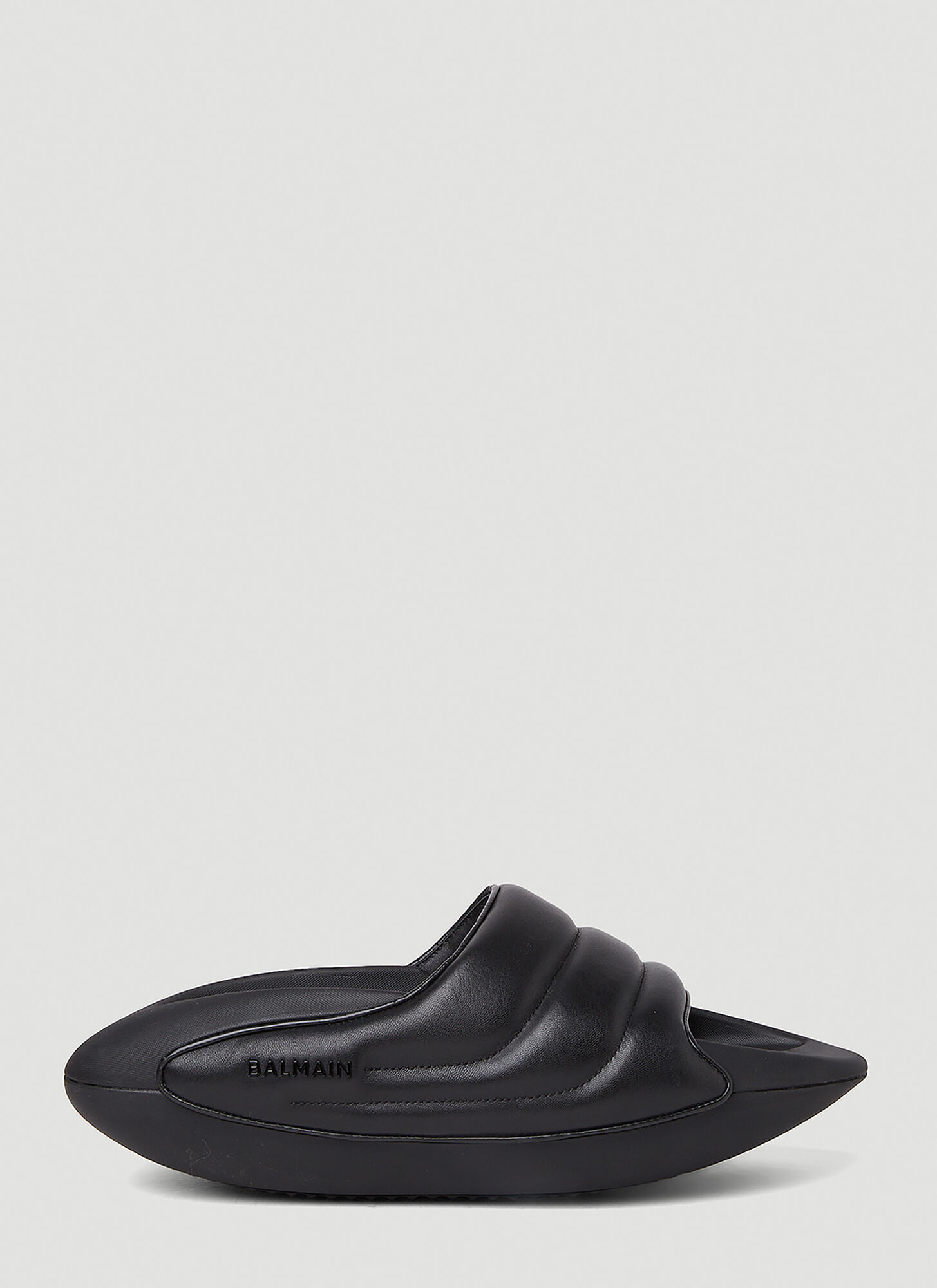 Shop Balmain B-it Quilted Slides In Black