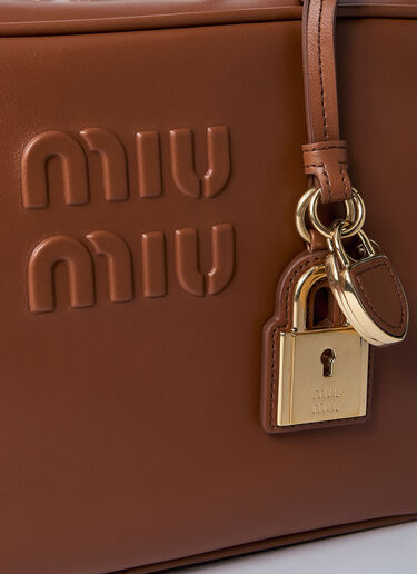 Miu Miu Beau Leather Shoulder Bag Brown miu0260019