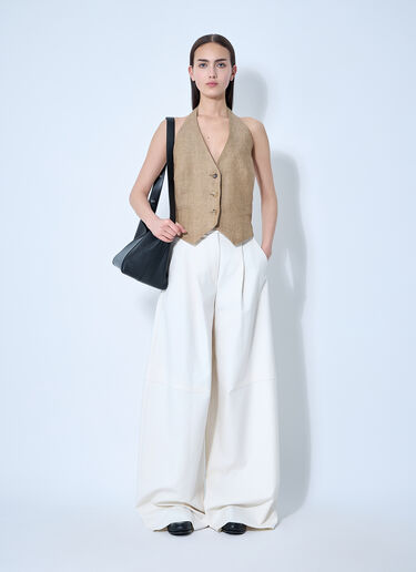 Max Mara Sauro Halterneck Waistcoat Brown max0260002