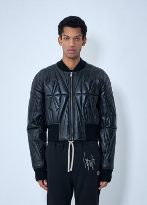 Moncler x Rick Owens Geocamo Cropped Quilted Bomber Jacket Black mcs0363009