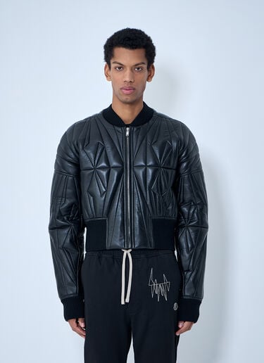 Moncler x Rick Owens Geocamo Cropped Quilted Bomber Jacket Black mcs0363009