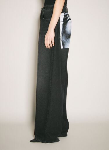 Jean Paul Gaultier Body Mariniere Printed Jeans Black jpg0357001