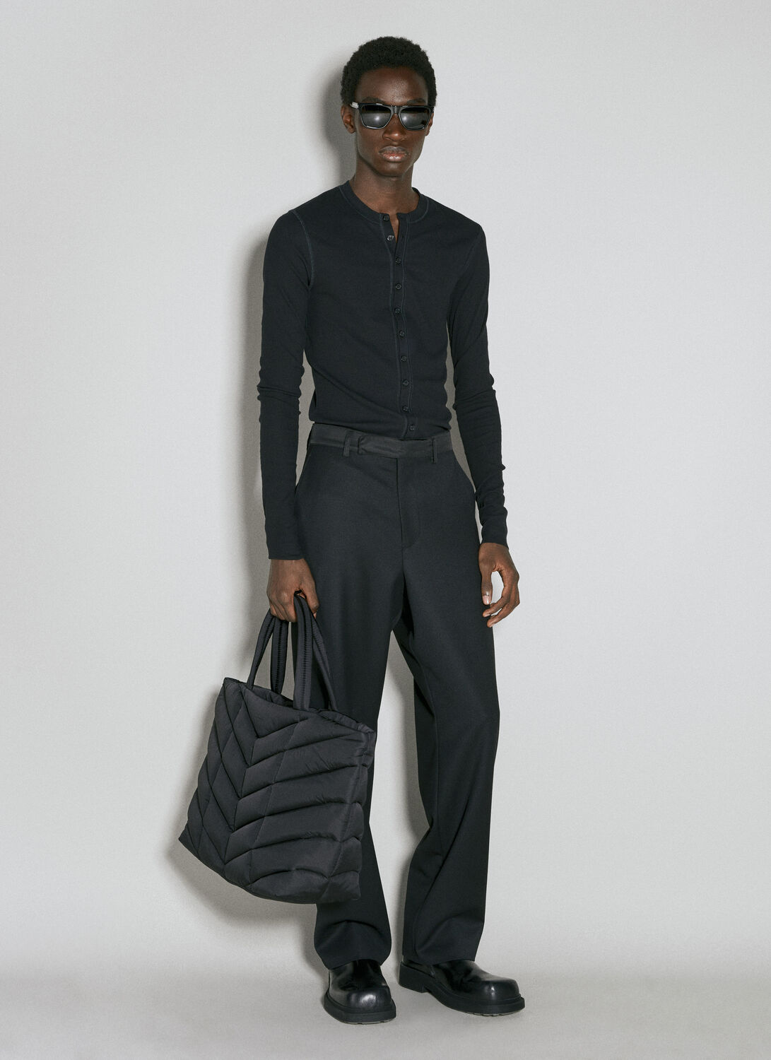 Shop Saint Laurent Puffer Tote Bag In Black