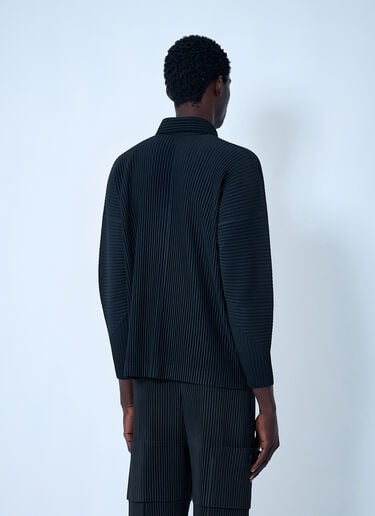 Homme Plissé Issey Miyake Pleated Polo Shirt Black hmp0162010