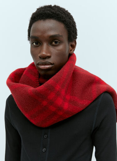 Burberry Check Wool Scarf Red bur0155003