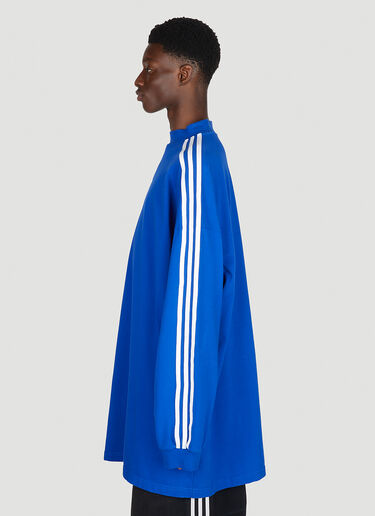 Balenciaga x adidas ロゴプリントロングスリーブTシャツ ブルー axb0151016