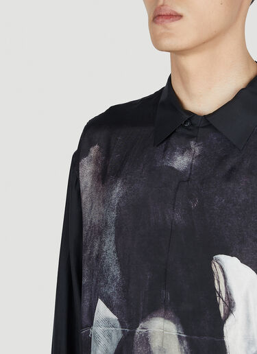 Yohji Yamamoto Abstract Button Up Shirt Black yoy0152010