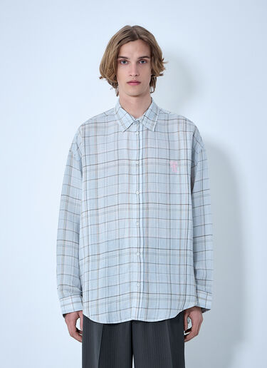 Acne Studios Plaid Button-Up Shirt Grey acn0164033