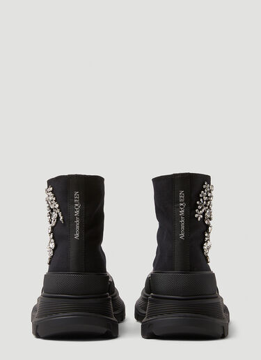Alexander McQueen Embellished Tread Ankle Boots Black amq0248026