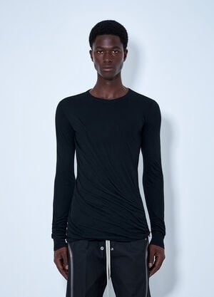 Rick Owens Long Sleeve Crewneck Top Black ric0165073