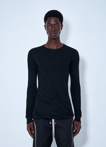 LN-CC® - Rick Owens: Long Sleeve Crewneck Top - Black Rick Owens Long Sleeve Crewneck Top Black ric0165073