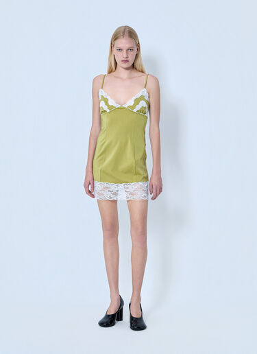 Chloé Lace Trimmed Slip Dress Green chl0264012