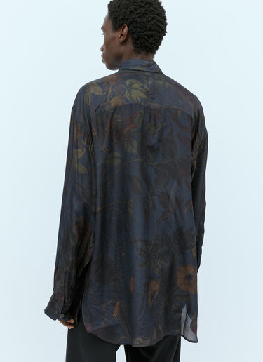 Dries Van Noten Silk Botanic Shirt Navy dvn0154016