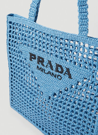 Prada Raffia 徽标托特包 蓝色 pra0252017