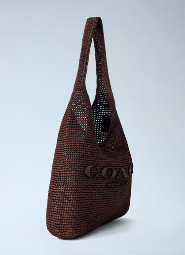 Refined Weave Straw Brooklyn Shoulder Bag 39 Coach Refined Weave Straw Brooklyn Shoulder Bag 39 Dark Brown coa0264035