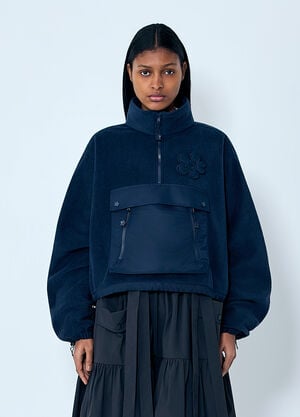 Cecilie Bahnsen High-Neck Fleece Pullover Navy cec0263012