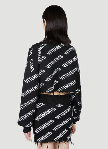 VETEMENTS 모노그램 크롭 스웨터 블랙 vet0251015