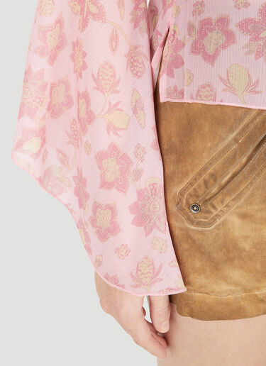 Guess USA 花卉图案雪纺衬衫 粉色 gue0250008