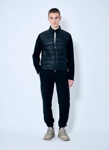 Moncler Quilted-And-Knit Cardigan Black mon0159013