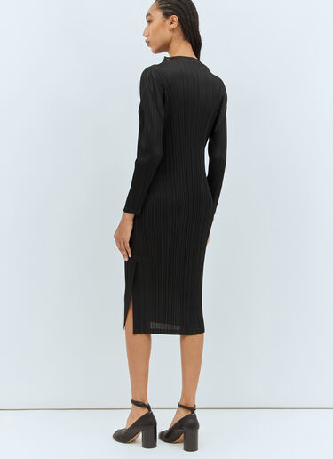 Pleats Please Issey Miyake High Neck Midi Dress Black plp0258014