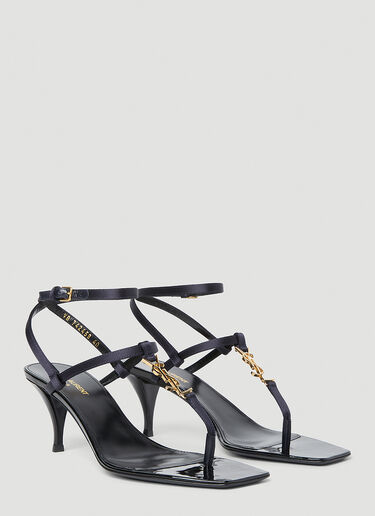 Saint Laurent Cassandra Kitten Heel Sandals Navy sla0252043