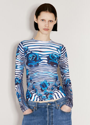 Jean Paul Gaultier Flower Body Morphing Top Blue jpg0256014