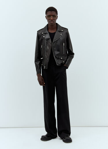Saint Laurent Leather Motorcycle Jacket Black sla0156057