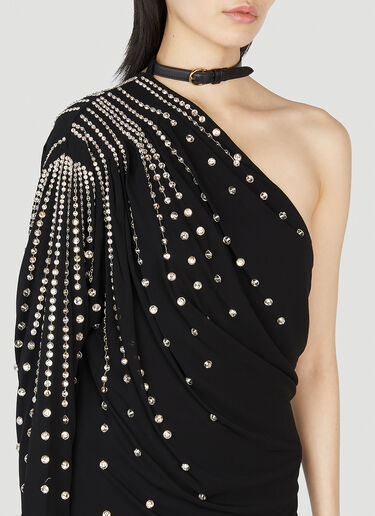 Gucci Embellished One Shoulder Dress Black guc0251214