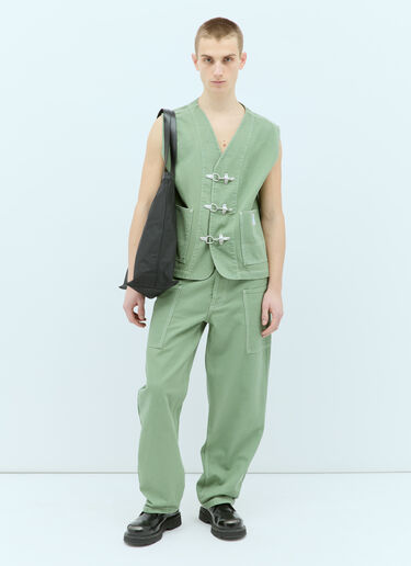 Kenzo Elephant Workwear Gilet Green knz0156009