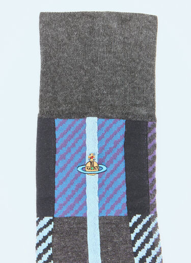 Vivienne Westwood Multi Tartan Knee-High Socks Blue vvw0258003