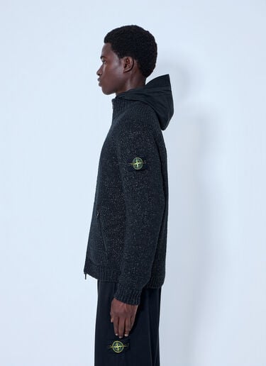LN-CC® - Stone Island: Textured Knit Jacket - Black Stone Island Textured Knit Jacket Black sto0165074