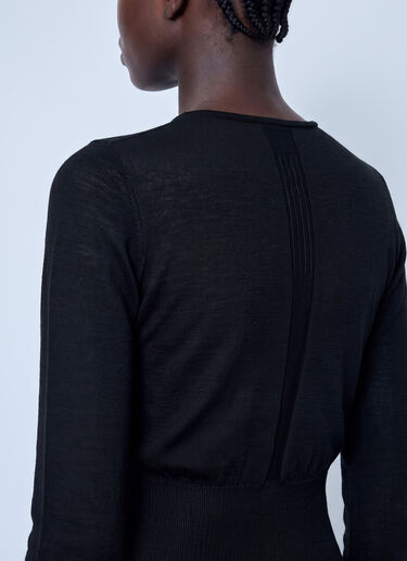 LN-CC® - Rick Owens: Slashed Cropped Pull Top - Black Rick Owens Slashed Cropped Pull Top Black ric0265032