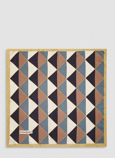 Saint Laurent Striped Triangle Silk Scarf Multicolour sla0251193