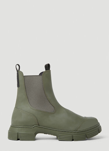 GANNI Rubber City Boots Green gan0253086