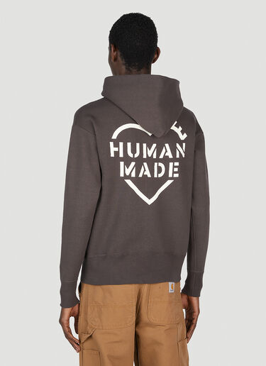 Human Made テキストプリント フードスウェットシャツ グレー hmd0152010