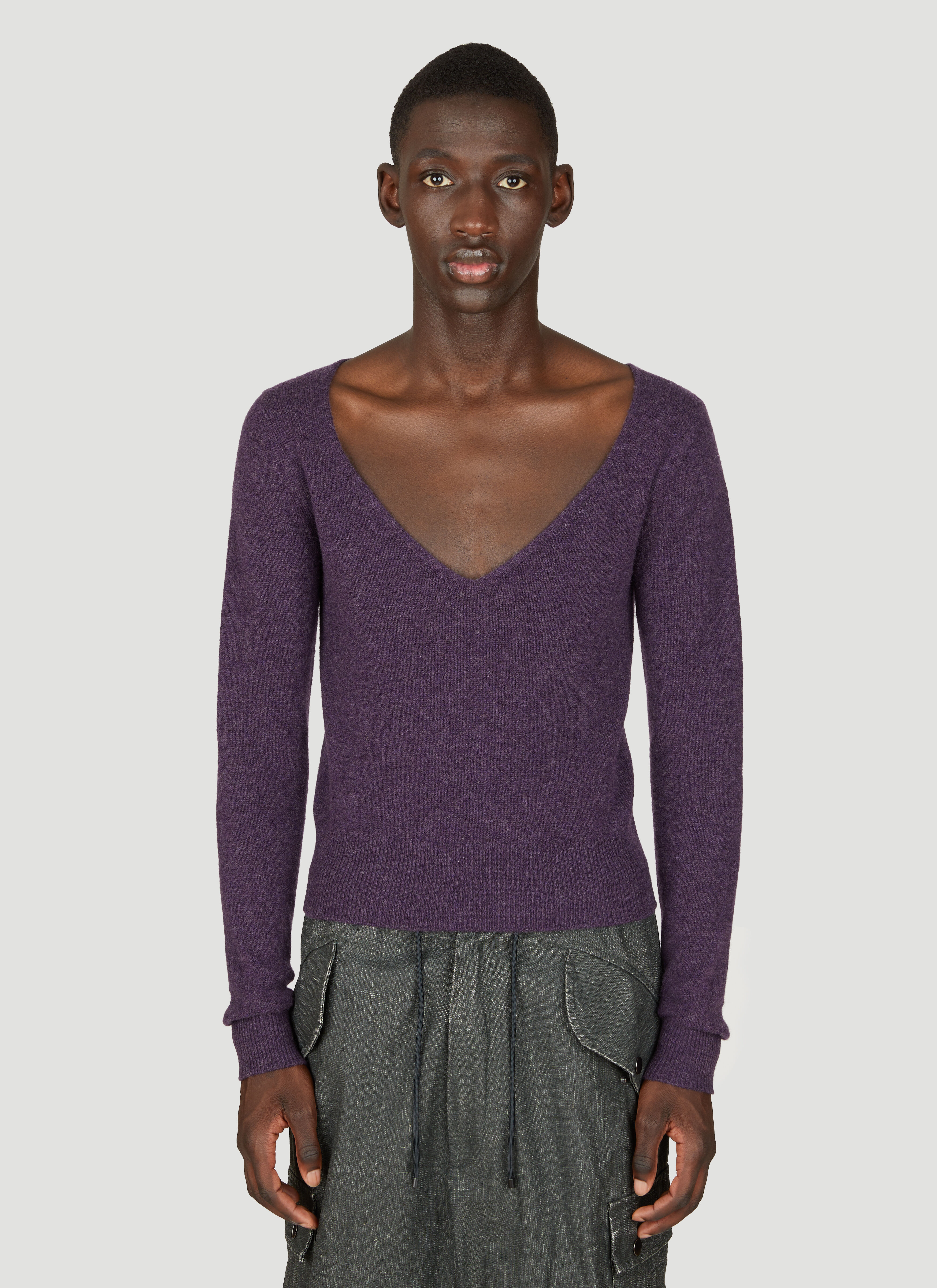 Mens long sleeve v neck sweater on sale