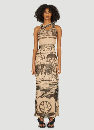 Ottolinger Graphic Print Dress Beige ott0250005