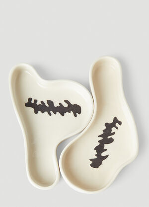 Fornasetti Set of Two Curved Trays White wps0691847