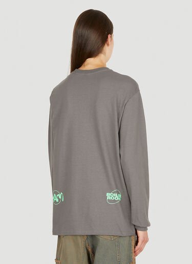 Boiler Room x P.A.M. Logo Print Long Sleeve T-Shirt Grey bor0350006