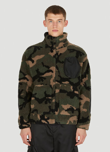 Valentino Camouflage Fleece Jacket Green val0149007