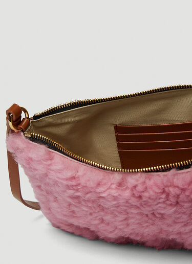 Marni Tumbled Shearling Shoulder Bag Pink mni0249041