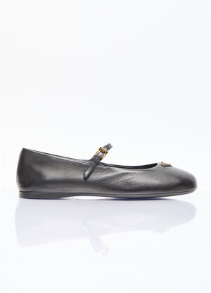 Prada Nappa Leather Ballerina Flats Black pra0256057